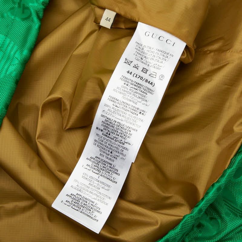 Gucci Adidas Macro GG Half Zip Anorak Jacket 44 Green Nylon Polyester Rayon — view 6