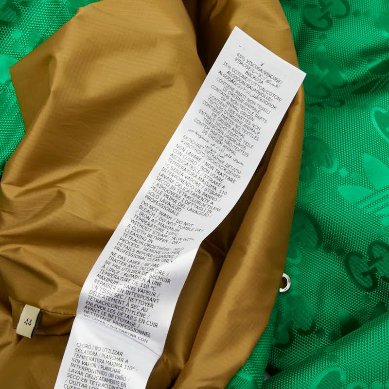 Gucci Adidas Macro GG Half Zip Anorak Jacket 44 Green Nylon Polyester Rayon — view 8