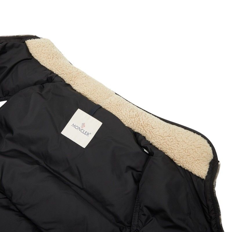 Moncler le Millet Millais Down Jacket Vest 1 Black Nylon Leather Feather — view 3