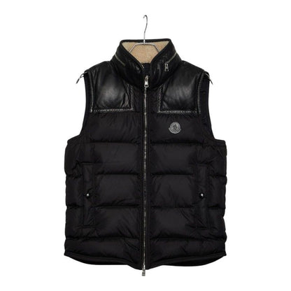 Moncler le Millet Millais Down Jacket Vest 1 Black Nylon Leather Feather