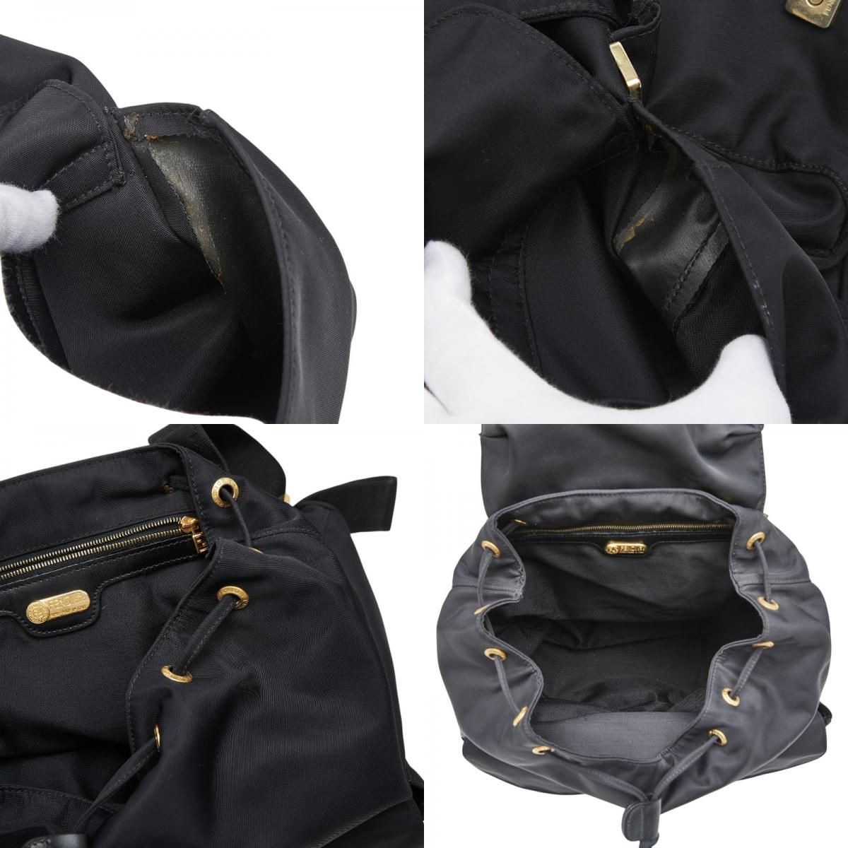 Fendi Backpack Black Nylon Leather — view 9