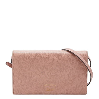Gucci Swing Crossbody Shoulder Wallet Bag Pink Leather