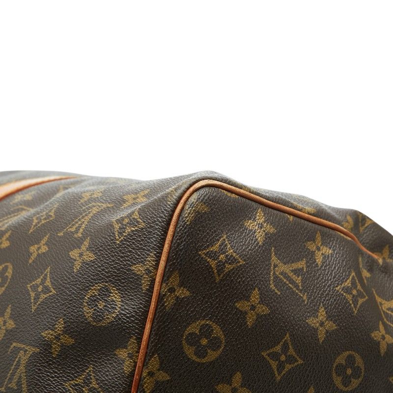 Louis Vuitton Monogram Keepall 50 Boston Bag Travel Purse Brown Leather — view 6