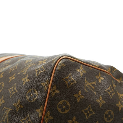 Louis Vuitton Monogram Keepall 50 Boston Bag Travel Purse Brown Leather — view 6