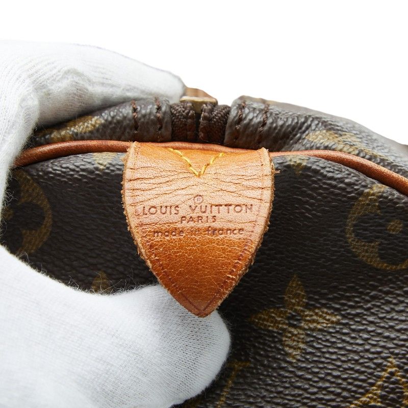 Louis Vuitton Monogram Keepall 50 Boston Bag Travel Purse Brown Leather — view 9