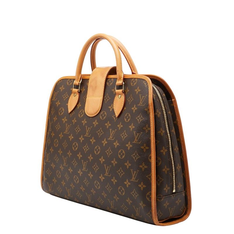 Louis Vuitton Monogram Rivoli Business Briefcase Document Brown Leather — view 2