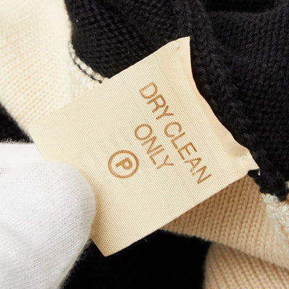 Chanel Bicolor Knit Dress S Black Ivory Cotton — view 7