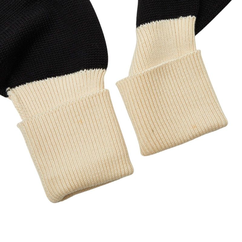 Chanel Bicolor Knit Dress S Black Ivory Cotton — view 3