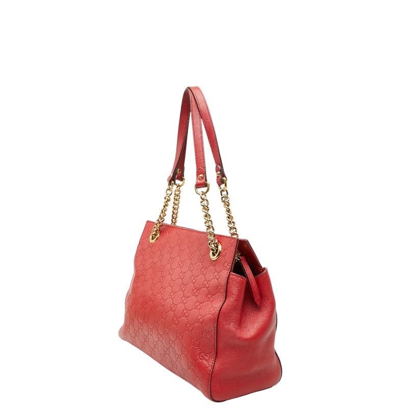 Gucci Guccissima Chain Tote Red Leather — view 2