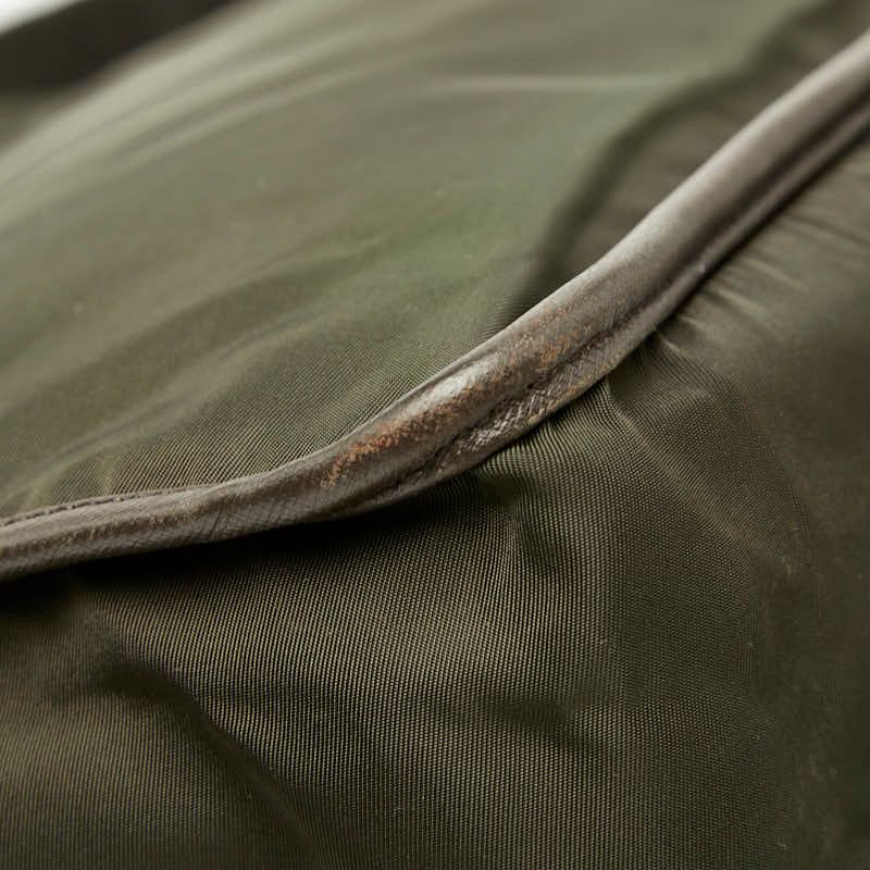 Prada Tessuto Messenger Bag Khaki Green Brown Nylon Leather — view 7