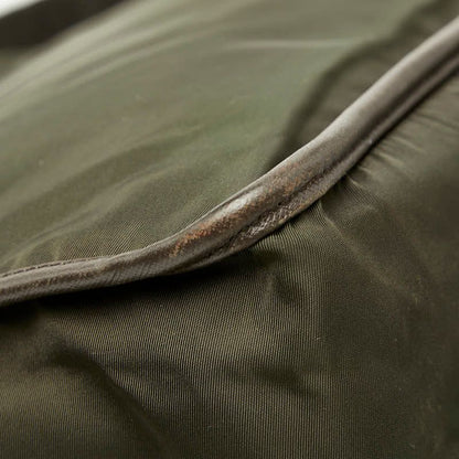 Prada Tessuto Messenger Bag Khaki Green Brown Nylon Leather — view 7