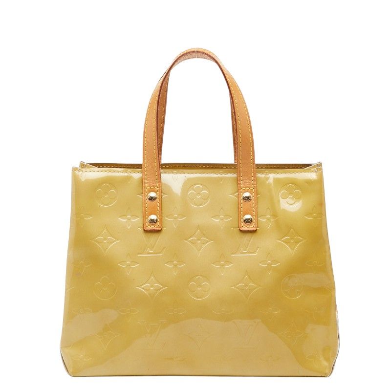 Louis Vuitton Monogram Vernis Reed PM Handbag Beige Patent Leather