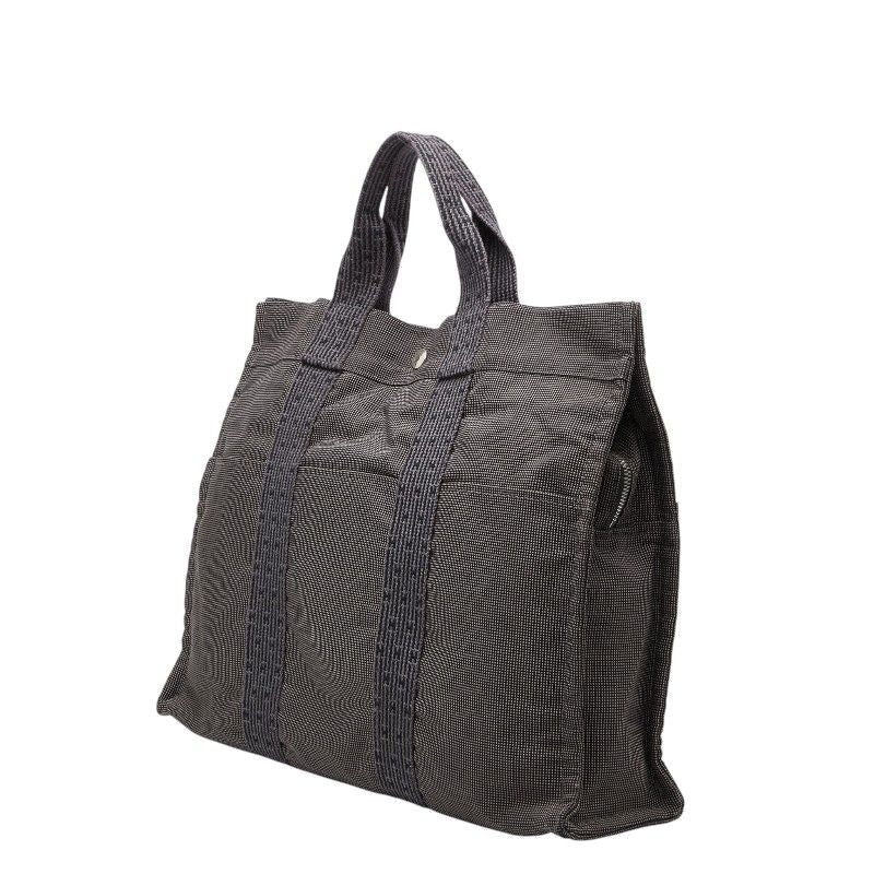 Hermes Her Line Tote MM Gray Canvas — view 2