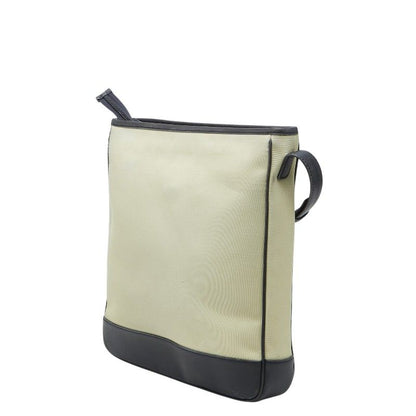 Loewe Anagram Crossbody Shoulder Bag Beige Black Canvas Leather — view 2