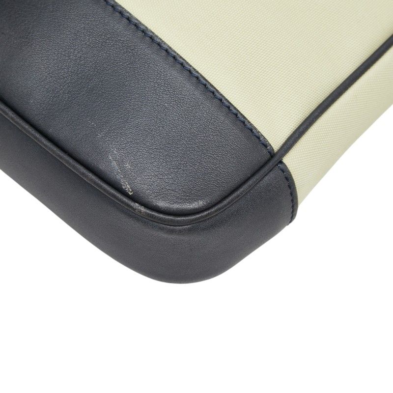 Loewe Anagram Crossbody Shoulder Bag Beige Black Canvas Leather — view 6