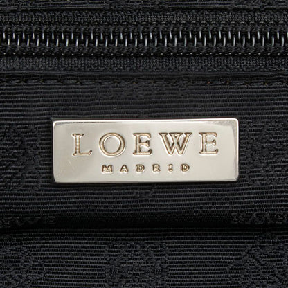 Loewe Anagram Crossbody Shoulder Bag Beige Black Canvas Leather — view 9