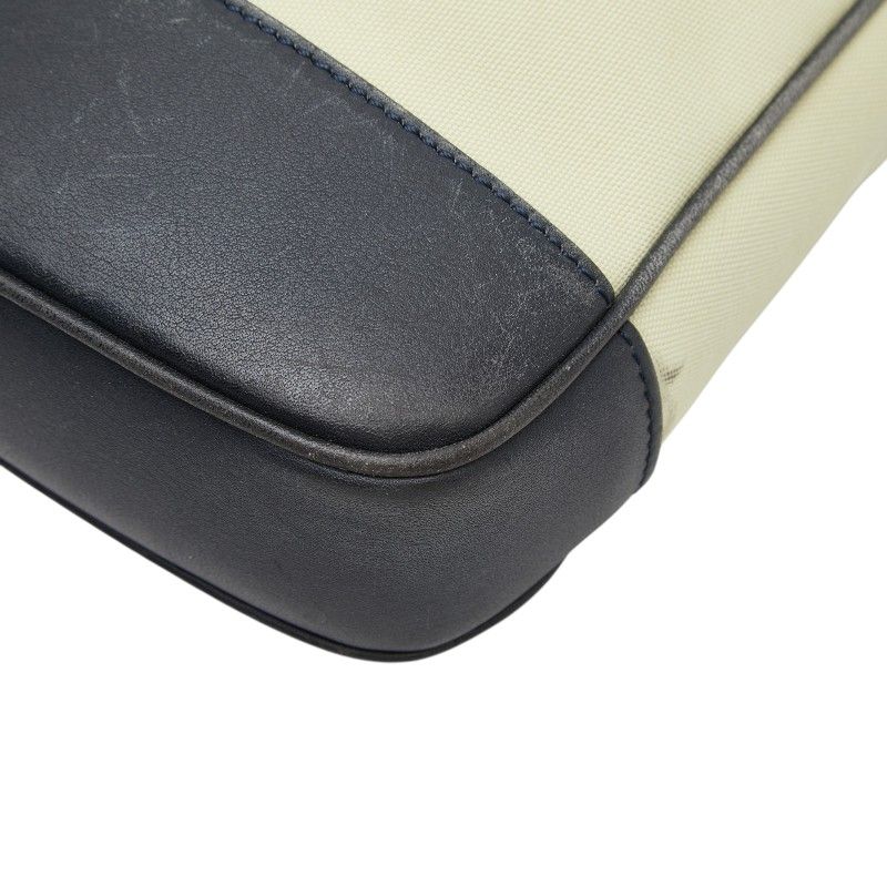 Loewe Anagram Crossbody Shoulder Bag Beige Black Canvas Leather — view 4