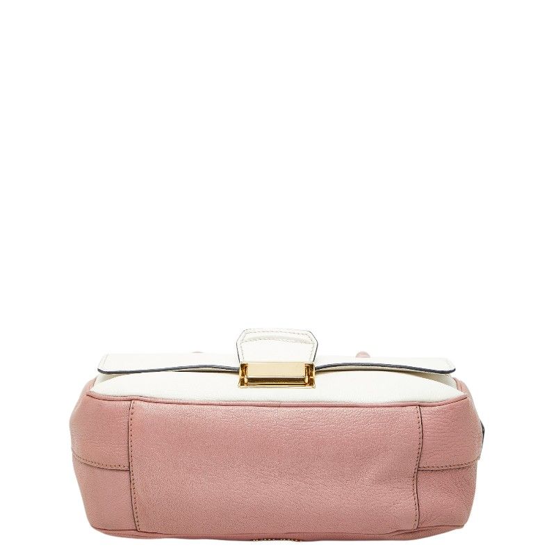 Miu Miu Madras 2-Way Shoulder Bag Pink White Leather — view 3