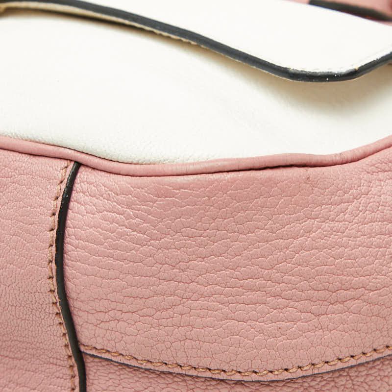 Miu Miu Madras 2-Way Shoulder Bag Pink White Leather — view 4
