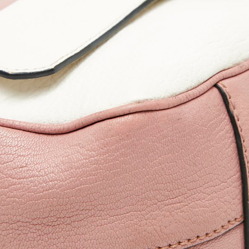 Miu Miu Madras 2-Way Shoulder Bag Pink White Leather — view 5