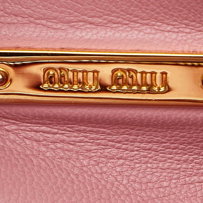 Miu Miu Madras 2-Way Shoulder Bag Pink White Leather — view 9