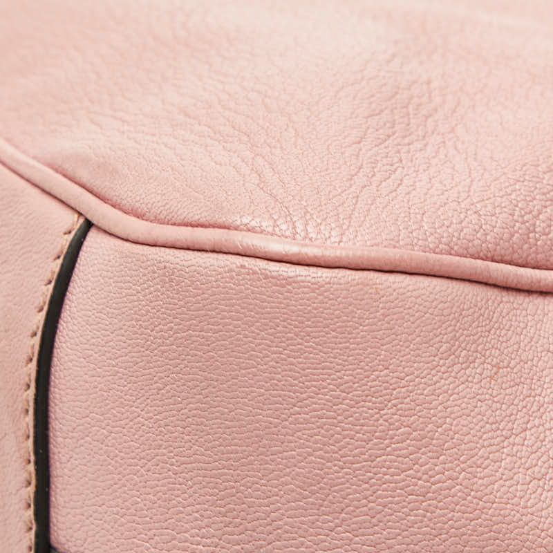 Miu Miu Madras 2-Way Shoulder Bag Pink White Leather — view 6