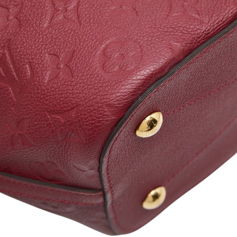 Louis Vuitton Monogram Empreinte Mazarine MM Handbag Raisin Wine Red Leather — view 5