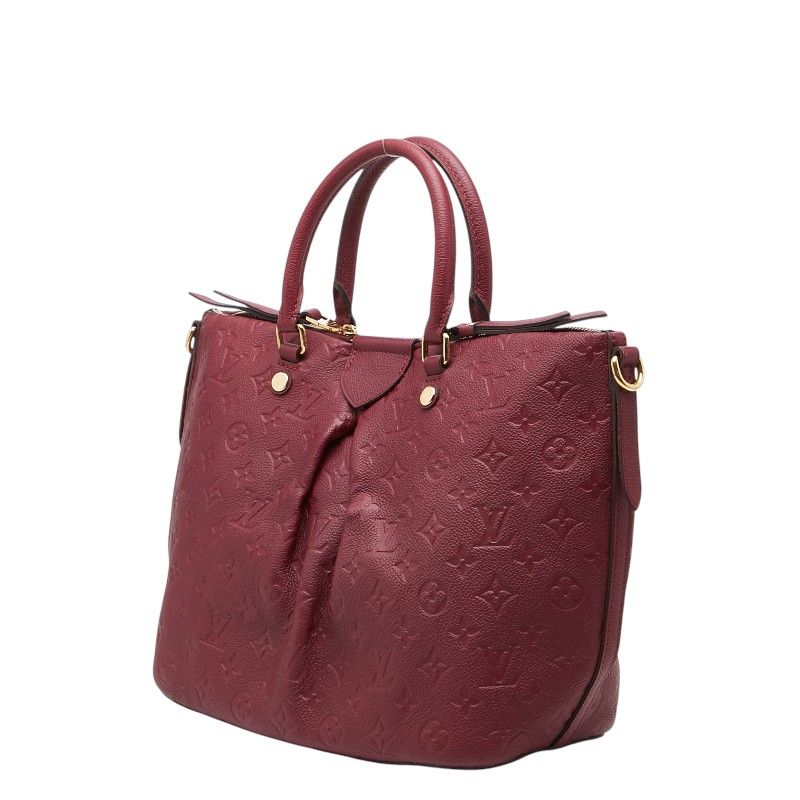 Louis Vuitton Monogram Empreinte Mazarine MM Handbag Raisin Wine Red Leather — view 2