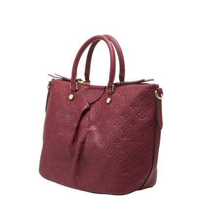 Louis Vuitton Monogram Empreinte Mazarine MM Handbag Raisin Wine Red Leather — view 2