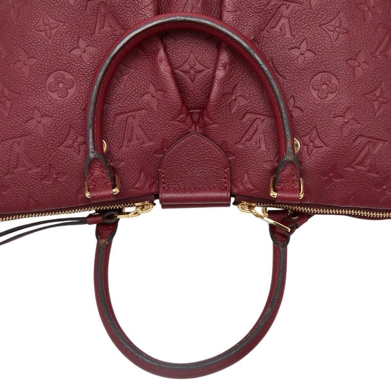 Louis Vuitton Monogram Empreinte Mazarine MM Handbag Raisin Wine Red Leather — view 8