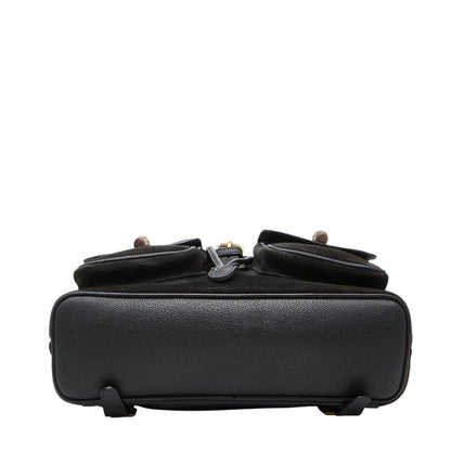 Gucci Bamboo Backpack 003 Black Suede Leather — view 3