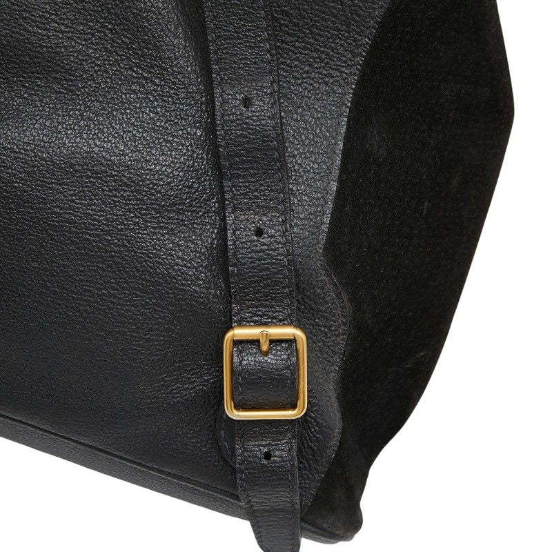 Gucci Bamboo Backpack 003 Black Suede Leather — view 8