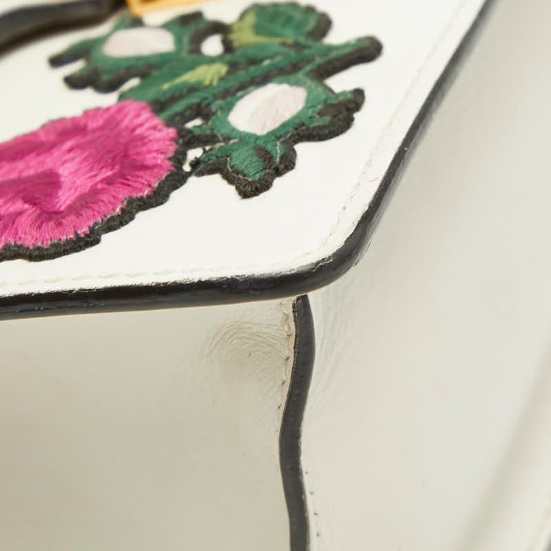 Gucci Sylvie Sherry Line Rose Applique Mini 2-Way Shoulder Bag White Leather — view 5
