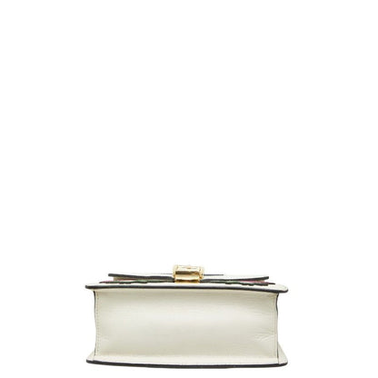 Gucci Sylvie Sherry Line Rose Applique Mini 2-Way Shoulder Bag White Leather — view 3