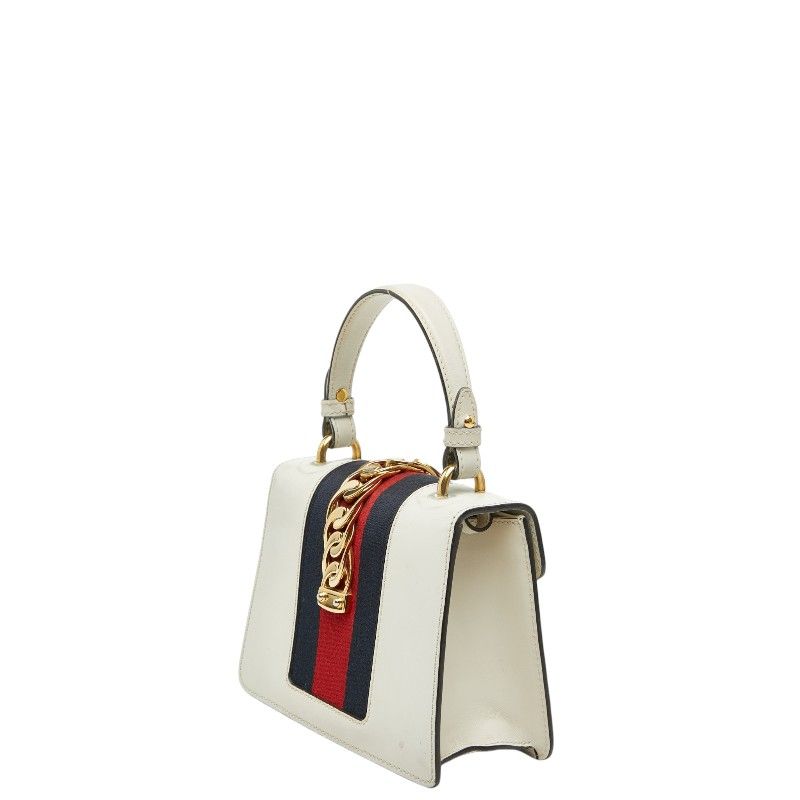 Gucci Sylvie Sherry Line Rose Applique Mini 2-Way Shoulder Bag White Leather — view 2