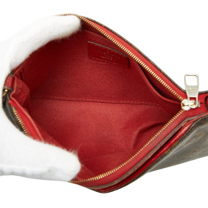 Louis Vuitton Monogram Pallas Clutch Chain 2-Way Shoulder Bag Brown Cerise Red — view 9