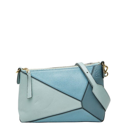Loewe Anagram Puzzle Shoulder Bag Blue Leather