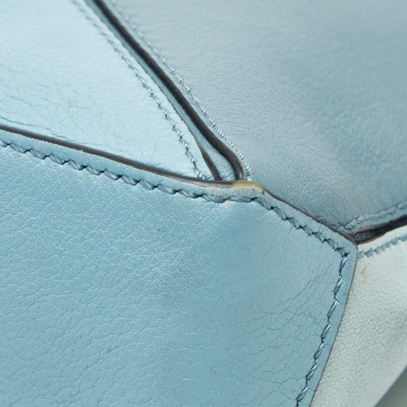 Loewe Anagram Puzzle Shoulder Bag Blue Leather — view 4