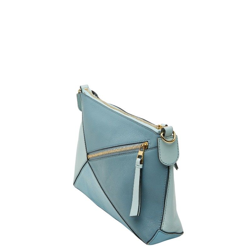 Loewe Anagram Puzzle Shoulder Bag Blue Leather — view 2
