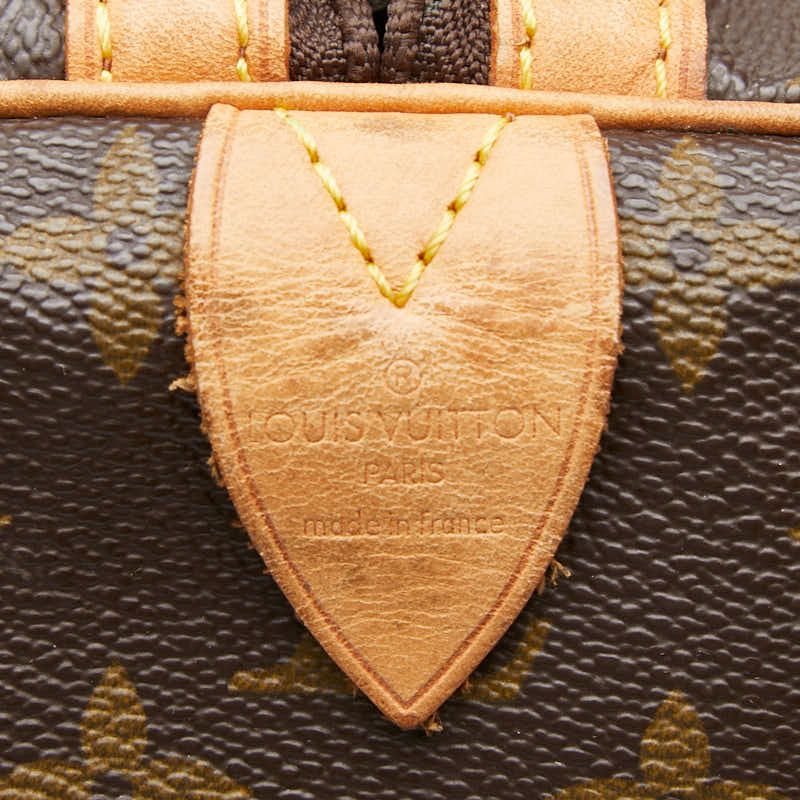 Louis Vuitton Monogram Sac Small 55 Boston Bag Brown Leather — view 9