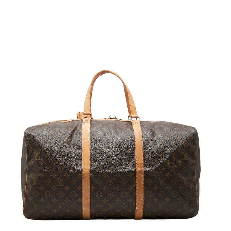 Louis Vuitton Monogram Sac Small 55 Boston Bag Brown Leather