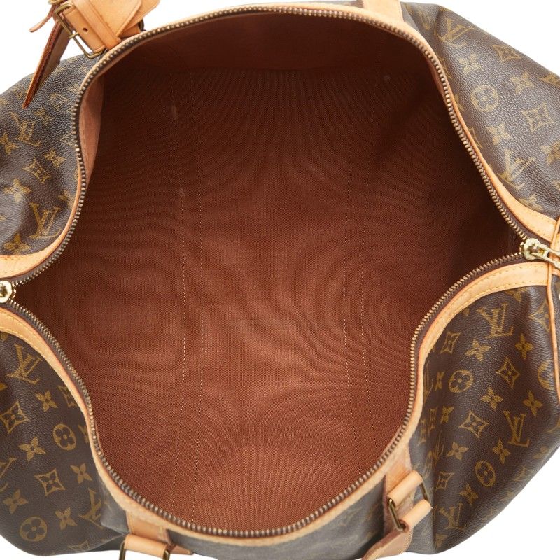 Louis Vuitton Monogram Sac Small 55 Boston Bag Brown Leather — view 8