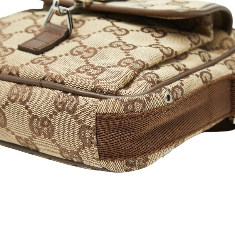 Gucci GG Canvas Crossbody Shoulder Bag Beige Brown — view 4