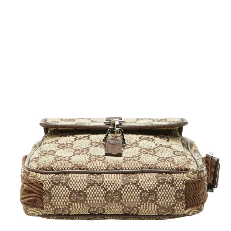 Gucci GG Canvas Crossbody Shoulder Bag Beige Brown — view 3