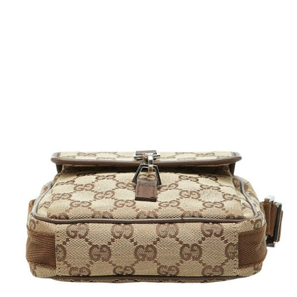 Gucci GG Canvas Crossbody Shoulder Bag Beige Brown — view 3