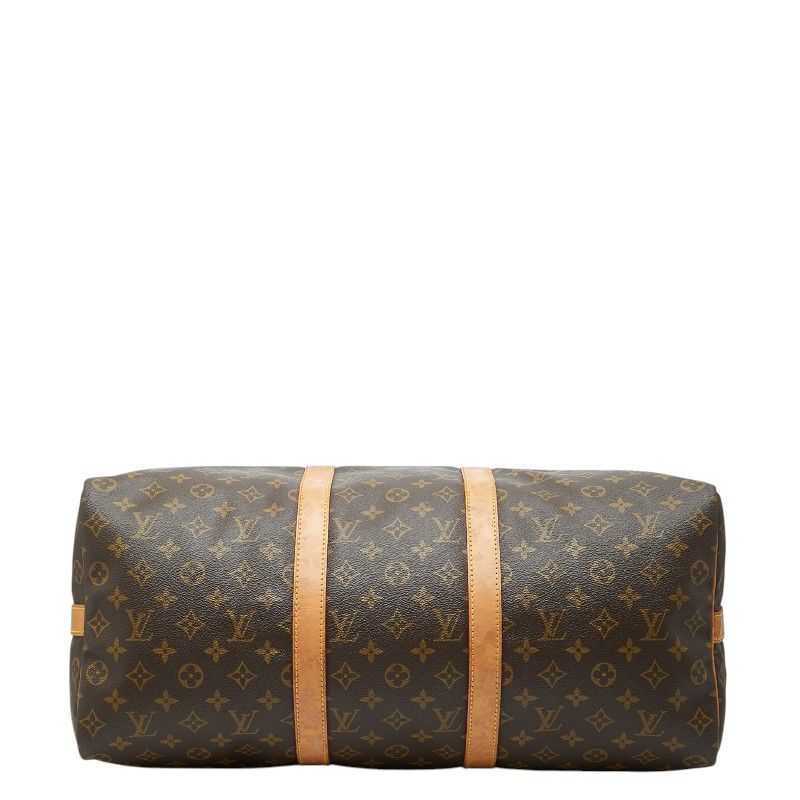 Louis Vuitton Monogram Keepall 50 Boston Bag Brown Leather — view 3