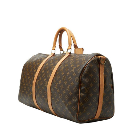 Louis Vuitton Monogram Keepall 50 Boston Bag Brown Leather — view 2