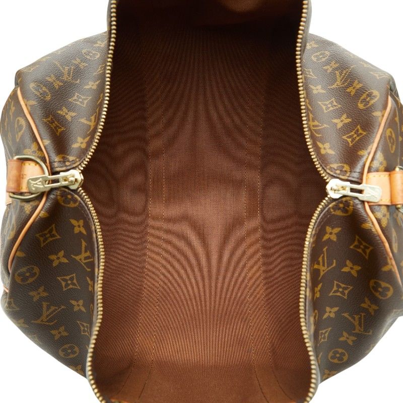 Louis Vuitton Monogram Keepall 50 Boston Bag Brown Leather — view 8