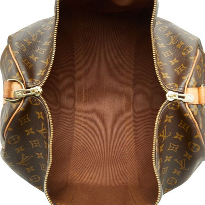 Louis Vuitton Monogram Keepall 50 Boston Bag Brown Leather — view 8