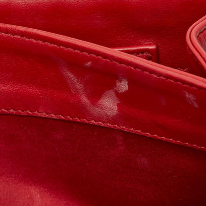 Miu Miu Solitaire Matelasse Crossbody Chain Shoulder Bag Red Leather Glass — view 8